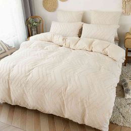 Multi Colors Wave Jacquard Bed Set Simple Plain Home Textiles Bedding Twin Full Queen King Duvet Cover Pillowcase