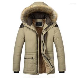Winter Men's Coat Hooded Fur Collar Cotton Padded Jacket Thick Middle-aged And Elderly Father's Large Parkas1 Phin22