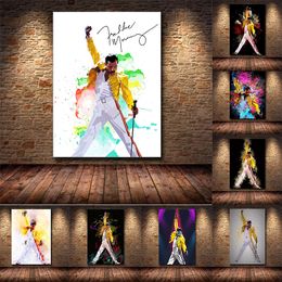 Abstract Klassisk Veggmaleri Freddy Mercury Queen Bohemian Rhapsody Canvas Painting Poster Living Room Home Decor PictureCuadros