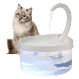 Cat Drinking Fountain Water Dispenser Tap Automatic Bowl with LED Light for s Dogs 220323