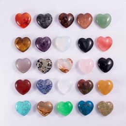 gem ornament Canada - 25mm Love Heart Natural Crystal Stone Craft Ornaments Quartz Healing Crystals Energy Reiki Gem Living Room Decoration
