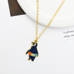 -Anhänger Halskette Blau Pinguin Halskette Schöne Tiere Schwimmkreis Fashion Party Schmuck Frauen Geschenk