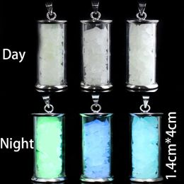 Pendant Necklaces Halloween Luminous Wishing Bottle Glass Natural Stone Drifting Necklace Glow In The Dark NecklacePendant