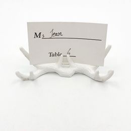 100PCS Rustic Wedding Favours White Antler Place Card Holder Photo Holders Home Decoratives Party Table Decorations