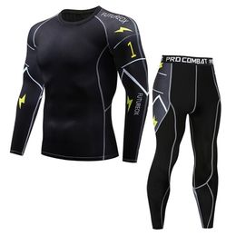 New Model Thermal Underwear Men Sets Compression Sweat Quick Drying Long Johns fitness bodybuilding shapers LJ201109