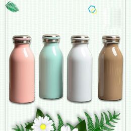 aFree Insulated 350ml 5 Colours milk Vacuum Flasks 304stainless steel Thermos Cup Water Bottle Sports Travel Thermals Mug Y200107