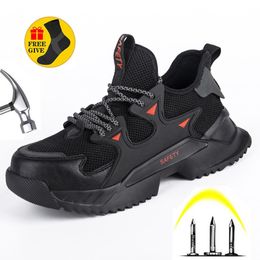 20201 Breathable European Steel Toe Lightweight Safety Shoes Puncture-Resistant Work Shoes Sports Boots Men Military
