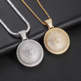 Cuban tennis small circle capricorn necklace gold Silver Iced link Out Tennis Chain CZ Hip Hop Bling Mens Diamond Jewelry