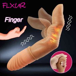 NXY Vibrators FLXUR 7 Modes Finger Heating Realistic Dildo Vagina Massager G-Spot stimulate Masturbator Sex Toys For Women 0407