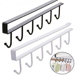 Hooks & Rails Multifunctional Kitchen Metal Hook Cupboard Mug Holder Rack Hanger Coffee Cup Storage Closet Clothes