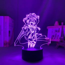 Night Lights 3d Led Light Lamp Genshin Impact Eula Acrylic Game
