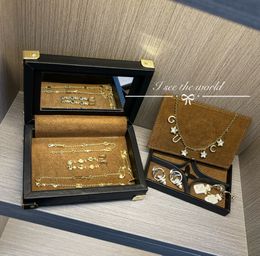 ILIVI Monogram Jewelry Box Black Diamond Collectable pattern golden Storage Classical Multi Purpose Makeup Case Organizer Fashion Gift