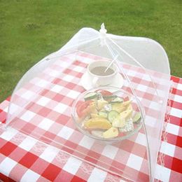 1PC Picnic Protect Dish Cover Food Covers Mesh Foldable Kitchen Anti Fly Mosquito Tent Dome Net Umbrella Kitchen Accessories Y220526