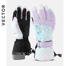 Ski Gloves Girls Boys Waterproof Warm Winter Professional Snow Kids Windproof ing Snowboard Riding 220826