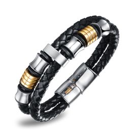 Leather Bracelet Jewelry Magnetic Buckle Feature Jewelry Men's Leather Braided Bracelet Jewelry