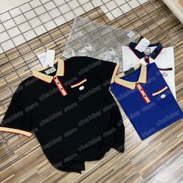 22ss Men Designers t shirts polo Chest pocket short sleeve Man Crew Neck paris Streetwear blue black white xinxinbuy M-2XL