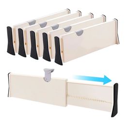 4pcs/Pack Drawer Dividers Organiser Adjustable Separators Plastic Household Kitchen Storage Clapboard