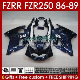 Bodywork For YAMAHA FZR250R FZRR FZR 250R 250RR FZR 250 86-89 Body FZR-250 142No.20 dark blue blk FZR-250R FZR250 R RR 86 87 88 89 FZR250RR 1986 1987 1988 1989 Fairing Kit