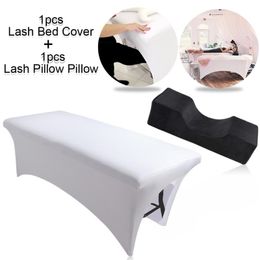 False Eyelashes Neck Support Lash Pillow Memory Foam Eyelash Makeup Salon 1Pcs Elastic Sheet Bed Cover Soft Grafting ToolsFalse