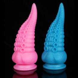 Adult Product Realistic Octopus Tentacle Dildo Huge Anal Toy Soft Silicone Monster Sex Toy for Women Lesbian with Suction Cup 220413