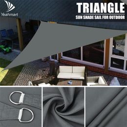 Heavy Waterproof Shade Sail Sun Canopy Cover TrilateralTriangle 5x5x5M2x2x2M Garden Yard Awnings Car Sunshade Cloth Net Summer 220606