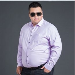 high quality winter autumn men plus size big dress shirt long sleeve 6XL 8XL 10XL 12XL formal office shirts Business blue 220322