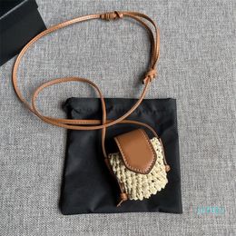 2022- Newest Luxury Straw Plaited Crossbody Mini Bags for Penny Lipsticks Headphones Brand Shoulder Bag