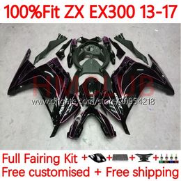 Injection Fairings For KAWASAKI NINJA ZX300 ZX3R EX ZX 3R 300R ZX-300R 13-17 35No.186 EX300R ZX-3R ZX300R 13 14 15 16 17 EX-300 2013 2014 2015 2016 2017 OEM Body lucky black