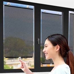 Blackout Curtains Awning Roller Blinds Window Curtain For Living Room Bedroom Car Kitchen Office Suction Cup Sun Protection 220511