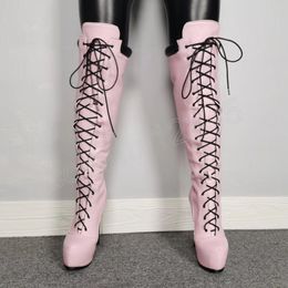 Pink Sexy Over-the-knee Boots Warm Women Boots Platform Women Shoes High Heels Slim Thigh High Heel Female Winter Boot