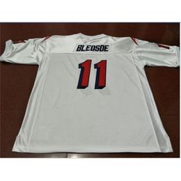 Chen37 Goodjob Men #11 Drew Bledsoe Team Issued 1990 White College Jersey size s-4XL or custom any name or number jersey