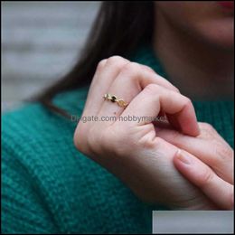 Cluster Rings Jewellery 14K Gold Filled Coins Minimalism Knuckle Ring Anillos Mujer Bague Femme Boho Aneis For Women H1011 Drop Delivery 2021