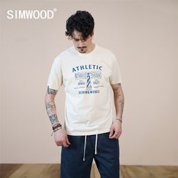 Summer Regular Fit T-shirt Men Letter Lighthouse Print 100% Cotton Tops Plus Size Brand Clothing SK130473 220509