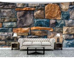 3D Coloured Stone Brick Retro Carpet Wall Hanging Bohemia Art Print Tapestry Room Home Decoration J220804