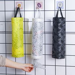 Hanging Organiser Transparent Wall Mounted Garbage Bag Shopping Bag Collector Removable Portable Kitchen Accessories C81 0615