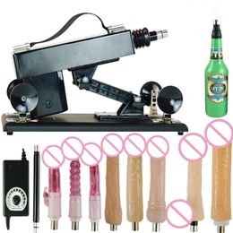 FREDORCH NEW sexy Machine Masturbator For Men And Women With 9 Nozzles Dildos & Cup, Love Retractable Vibrator Toy