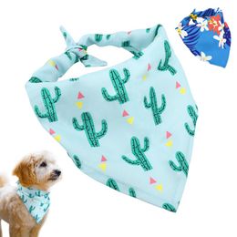 Dog Apparel Cute Print Bandana Scarf Soft Cotton Pet Cat Collar Bandanas Washable Scrafs For Small Medium Dogs Cats AccessoriesDog