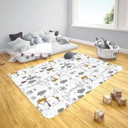 Carpets Cute Snowman And Forest Patterned Baby Play Mat Round Rectangular Children's Rug Born PacifierCarpets CarpetsCarpets