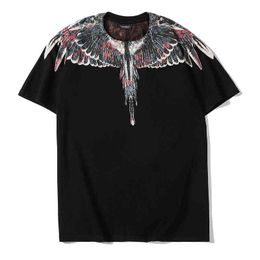 fashion brand mb short sleeve marcelo classic jersey burlon phantom wing t-shirt color feather lightning blade couple half t-shirtSYAE