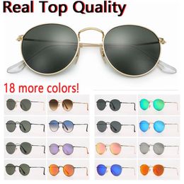 Lens Classic Retro Small Round Metal Sunglasses Real Glass Lenses Womens Men Ladies Gafas Oculos Lunette De Soleil Femme 2T3A