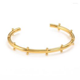 Bangle Fashion Stainless Steel Bangles For Women Men Bracelets With Mini Balls Gold Color Luxury Charm Jewelry GiftsBangle Inte22