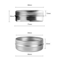 50g X 48 Aluminum Cream Jar 50ml Metal Cosmetics Silver Container Jar Screw Lid 2 OZ Packaged Bottles