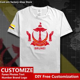 Nation of Brunei Country T shirt Custom Jersey Fans DIY Name Number Tshirt High Street Fashion Hip Hop Loose Casual T shirt 220616