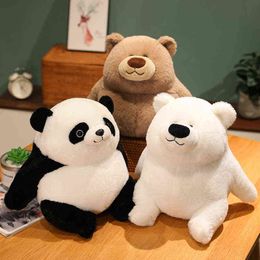 Cm Cartoon Plush White Bear Panda Toy Teddy Pillow Stuffed Soft Dolls for Children Girls Gift J220704