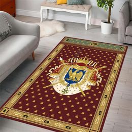 Teppich mit Napoleon-Wappen, quadratisch, rutschfest, Bodenmatte, 3D, rutschfest, Esszimmer, Wohnzimmer, weich, Schlafzimmer, Teppich 220401