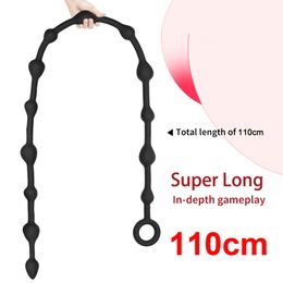 110cm Silicone Anal Beads Super Long Butt Plug sexy Toys for Adults Erotic Balls Anus Dilator Product Shop