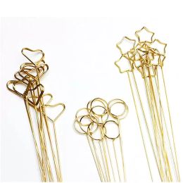 Party Metal Wire Floral Place Card Holder Flower Pick Photo Clip for Wedding Birthday Baby Shower Party Favour