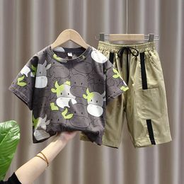 Clothing Sets Children's Cotton Baby Letter Print Casual Sports Boy T-shirt Shorts Toddler Unisex Leisure SetsClothingClothing