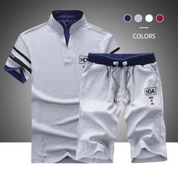 Summer Men Shorts Sets Short Sleeve T Shirt Shorts Print Male Tracksuit Set Men s Brand Clothing 2 Pieces 220613