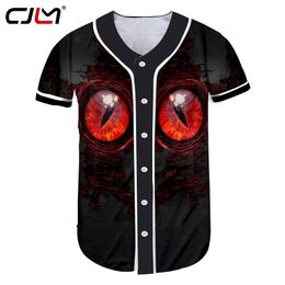 Man Colourful Baseball Shirt 3D Printed Personality Tee Shirt Red Eyes Terror Mens Spandex Tshirt Wholesale 220623